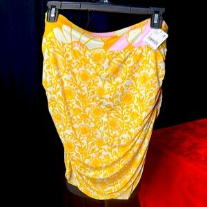 Yellow and Pink Floral Skirt